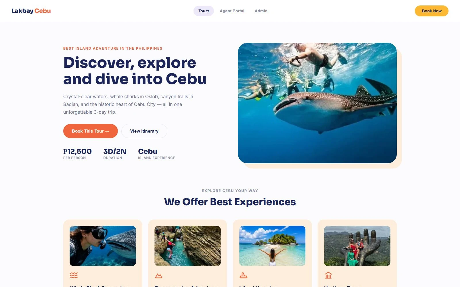 Lakbay Cebu Tours interface preview