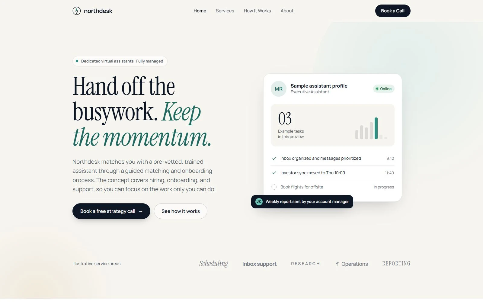 NorthDesk — Website Concept interface preview
